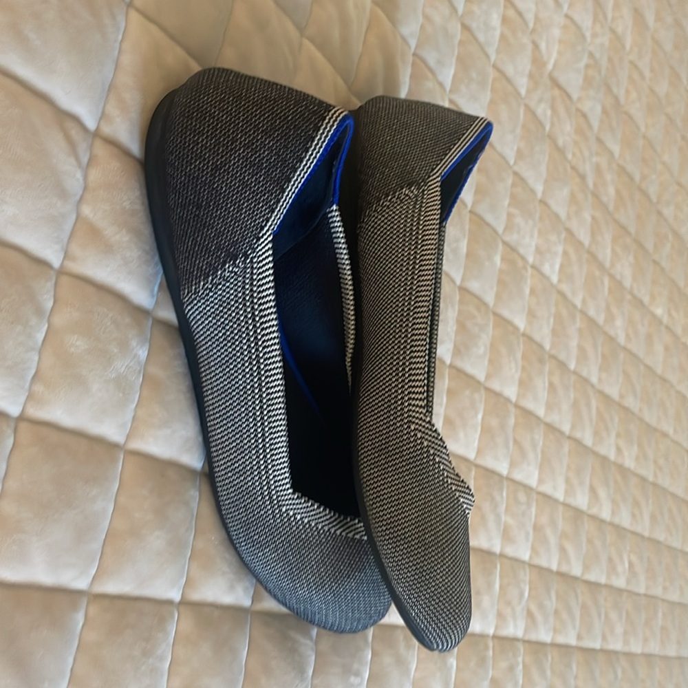 Navy With White Houndstooth Pattern Rothy Flats. - image 3